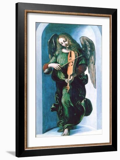 An Angel in Green with a Vielle, C1500-Leonardo da Vinci-Framed Giclee Print