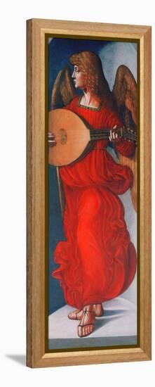 An Angel in Red with a Lute, 1490-1499-Leonardo da Vinci-Framed Premier Image Canvas