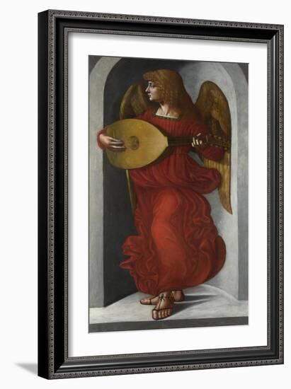 An Angel in Red with a Lute, C. 1490-1499-Giovanni Ambrogio De Predis-Framed Giclee Print