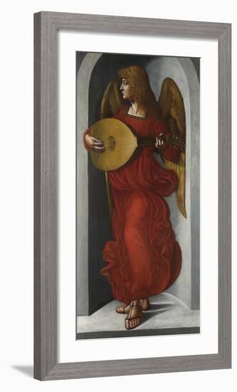 An Angel in Red with a Lute-Leonardo Da Vinci-Framed Premium Giclee Print