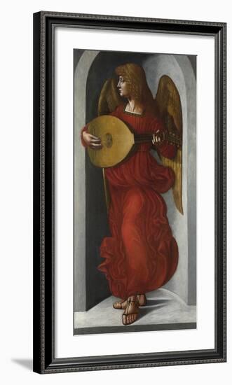 An Angel in Red with a Lute-Leonardo Da Vinci-Framed Premium Giclee Print