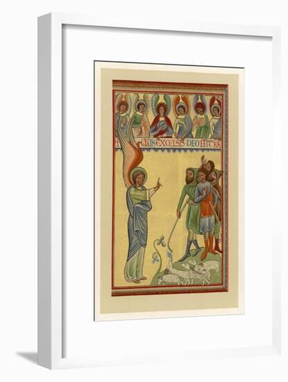 An Angel Tells the Shepherds That Jesus Has Been Born-null-Framed Art Print
