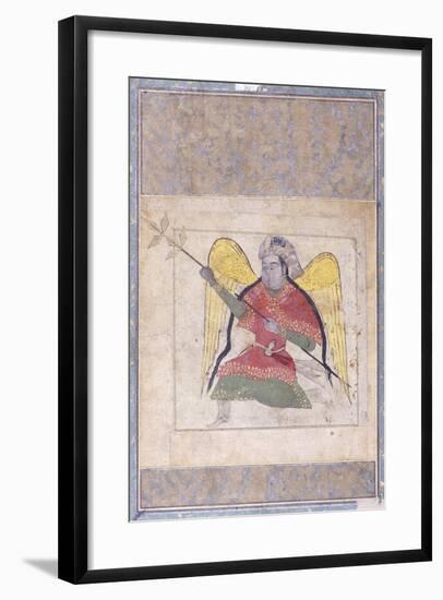 An Angel Wearing a Turban, Bearing a Staff, C.1370-80 (Gouache with Gold Paint on Paper)-null-Framed Giclee Print