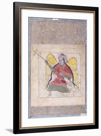 An Angel Wearing a Turban, Bearing a Staff, C.1370-80 (Gouache with Gold Paint on Paper)-null-Framed Giclee Print