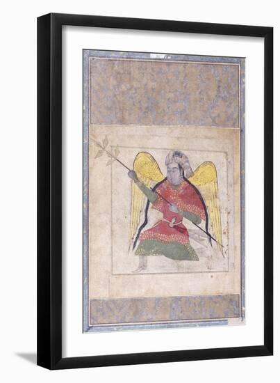 An Angel Wearing a Turban, Bearing a Staff, C.1370-80 (Gouache with Gold Paint on Paper)-null-Framed Giclee Print