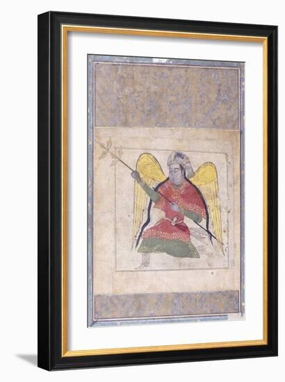 An Angel Wearing a Turban, Bearing a Staff, C.1370-80 (Gouache with Gold Paint on Paper)-null-Framed Giclee Print