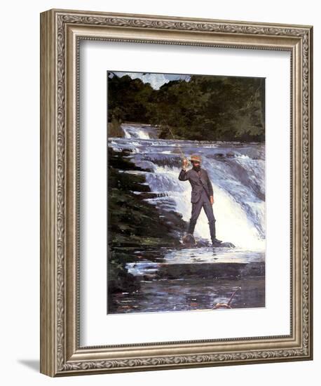 An Angler, 1874-Winslow Homer-Framed Giclee Print