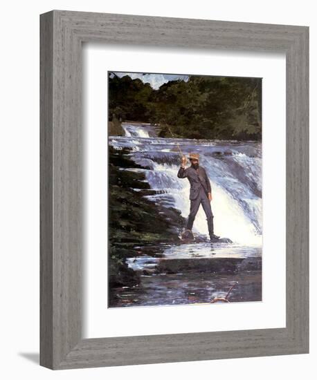 An Angler, 1874-Winslow Homer-Framed Giclee Print