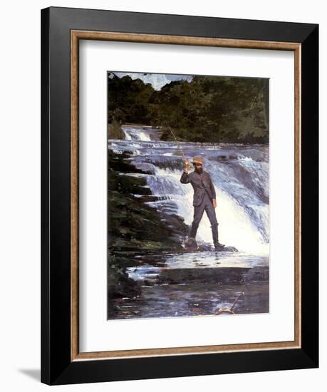 An Angler, 1874-Winslow Homer-Framed Giclee Print