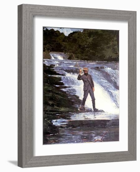 An Angler, 1874-Winslow Homer-Framed Giclee Print