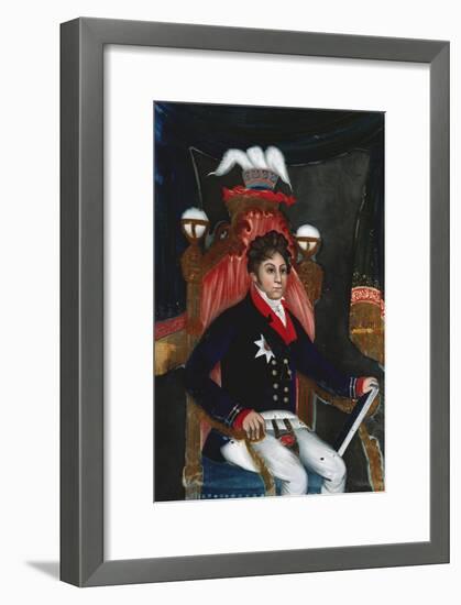 An Anglo Chinese Reverse Glass Painting of George Iv as Prince Regent-null-Framed Giclee Print