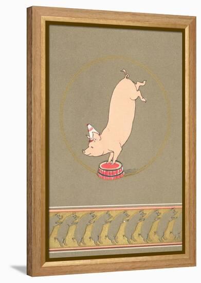 An Anthropomorphic Pig Performing in a Circus-null-Framed Premier Image Canvas