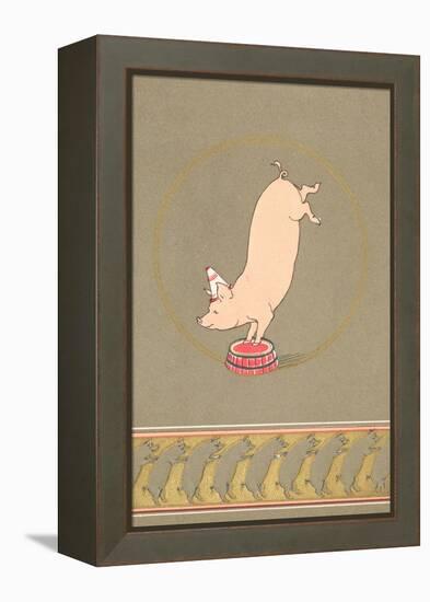 An Anthropomorphic Pig Performing in a Circus-null-Framed Premier Image Canvas