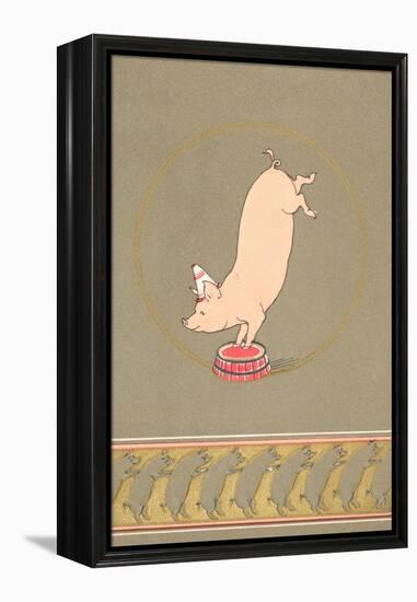 An Anthropomorphic Pig Performing in a Circus-null-Framed Premier Image Canvas