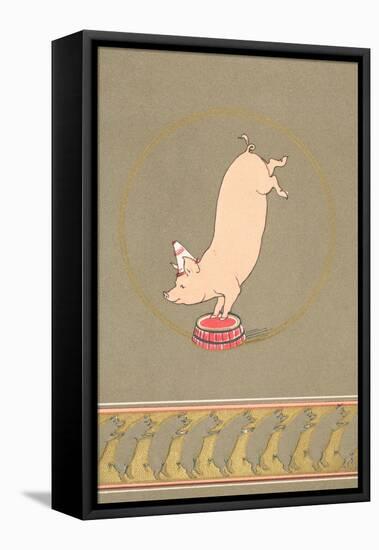 An Anthropomorphic Pig Performing in a Circus-null-Framed Premier Image Canvas