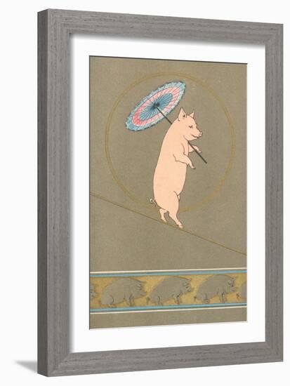 An Anthropomorphic Pig Performing in a Circus-null-Framed Giclee Print