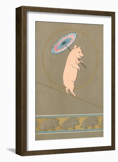 An Anthropomorphic Pig Performing in a Circus-null-Framed Giclee Print