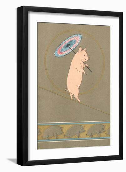 An Anthropomorphic Pig Performing in a Circus-null-Framed Giclee Print