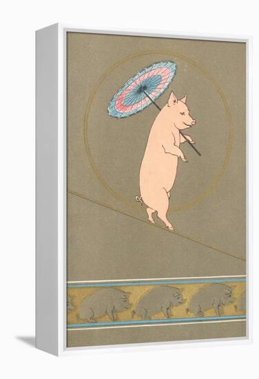 An Anthropomorphic Pig Performing in a Circus-null-Framed Premier Image Canvas