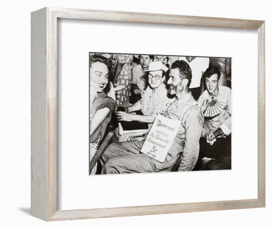 An anti-war group of Jehovah's Witnesses convening in 1940-Unknown-Framed Photographic Print