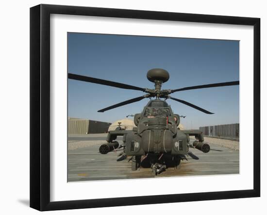 An Apache Helicopter at Camp Bastion, Afghanistan-Stocktrek Images-Framed Photographic Print