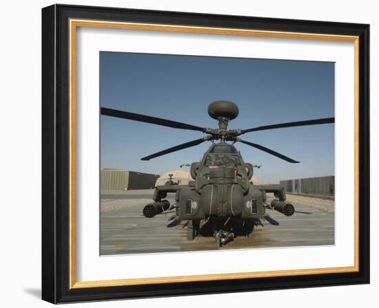 An Apache Helicopter at Camp Bastion, Afghanistan-Stocktrek Images-Framed Photographic Print