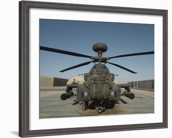 An Apache Helicopter at Camp Bastion, Afghanistan-Stocktrek Images-Framed Photographic Print
