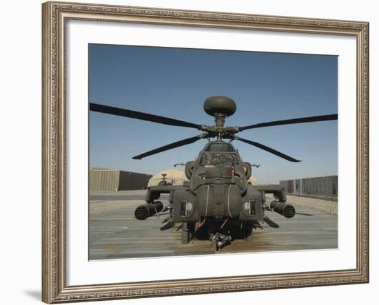 An Apache Helicopter at Camp Bastion, Afghanistan-Stocktrek Images-Framed Photographic Print