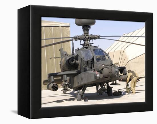 An Apache Helicopter at Camp Bastion, Afghanistan-Stocktrek Images-Framed Premier Image Canvas