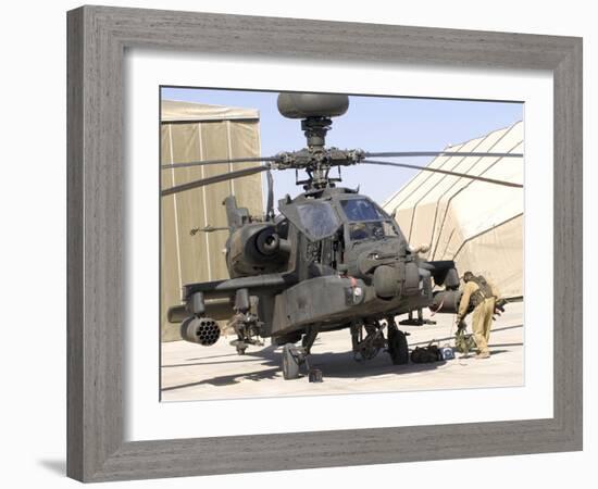 An Apache Helicopter at Camp Bastion, Afghanistan-Stocktrek Images-Framed Photographic Print