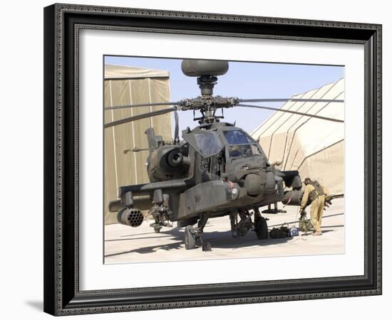 An Apache Helicopter at Camp Bastion, Afghanistan-Stocktrek Images-Framed Photographic Print