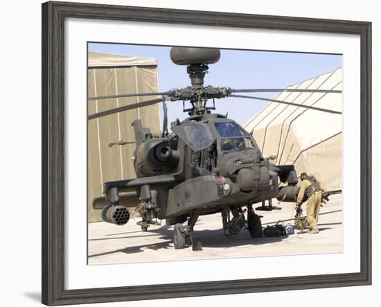 An Apache Helicopter at Camp Bastion, Afghanistan-Stocktrek Images-Framed Photographic Print