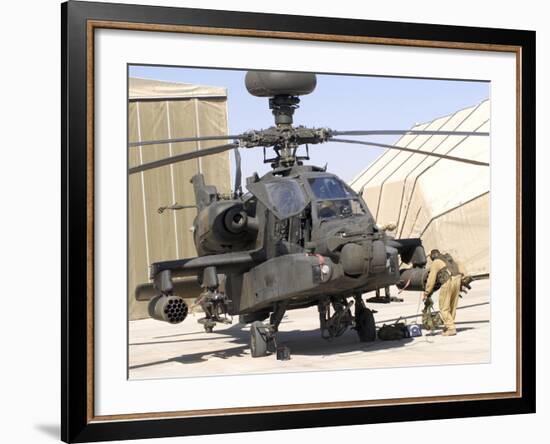 An Apache Helicopter at Camp Bastion, Afghanistan-Stocktrek Images-Framed Photographic Print