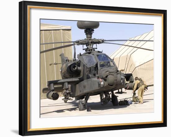 An Apache Helicopter at Camp Bastion, Afghanistan-Stocktrek Images-Framed Photographic Print