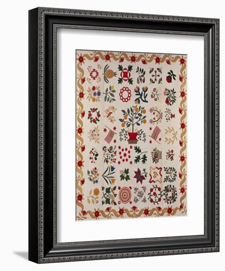 An Appliqued and Pieced Album Quilt, Maryland, Mid 19th Century--Framed Giclee Print