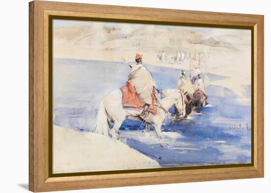 An Arab Raid (W/C with Gouache on Paper)-Joseph Crawhall-Framed Premier Image Canvas