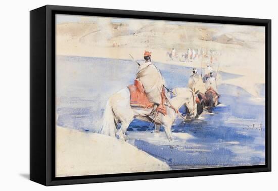 An Arab Raid (W/C with Gouache on Paper)-Joseph Crawhall-Framed Premier Image Canvas