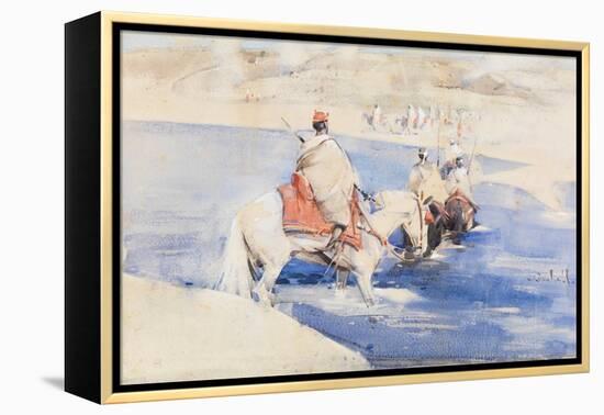 An Arab Raid (W/C with Gouache on Paper)-Joseph Crawhall-Framed Premier Image Canvas