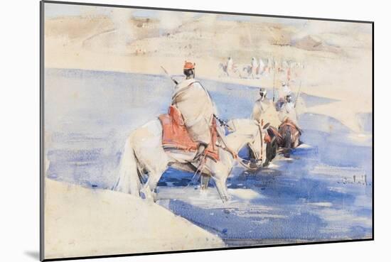 An Arab Raid (W/C with Gouache on Paper)-Joseph Crawhall-Mounted Giclee Print