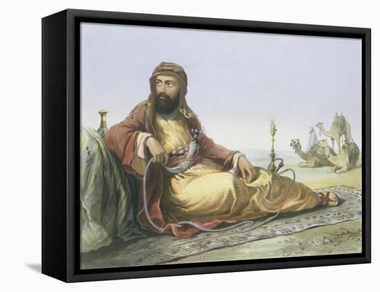 An Arab Resting in the Desert, Title Page from "The Valley of the Nile"-Achille-Constant-Théodore-Émile Prisse d'Avennes-Framed Premier Image Canvas