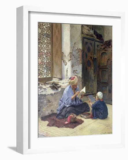 An Arab Schoolmaster, 1889-Ludwig Deutsch-Framed Giclee Print