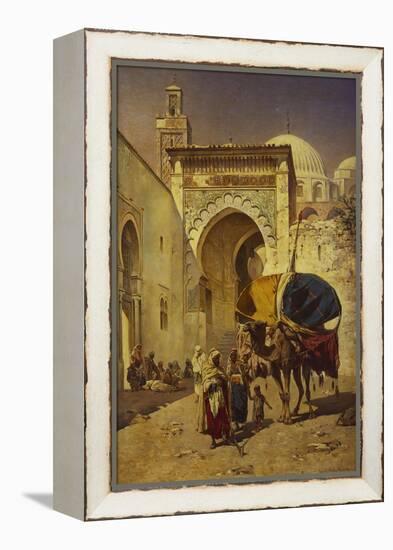 An Arab Street Scene-Rudolf Gustav Muller Wiesbaden-Framed Premier Image Canvas