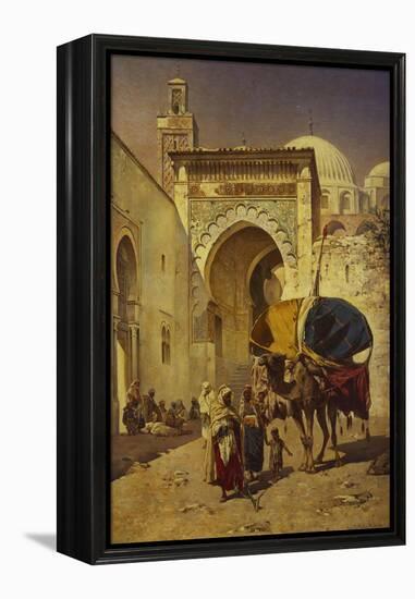 An Arab Street Scene-Rudolf Gustav Muller Wiesbaden-Framed Premier Image Canvas