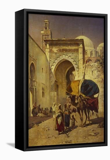 An Arab Street Scene-Rudolf Gustav Muller Wiesbaden-Framed Premier Image Canvas
