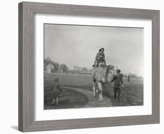 An Arabian Camel Taking a Pair of Children for a Ride at Zsl Whipsnade, March 1932-Frederick William Bond-Framed Photographic Print