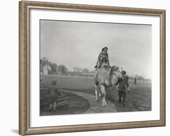 An Arabian Camel Taking a Pair of Children for a Ride at Zsl Whipsnade, March 1932-Frederick William Bond-Framed Photographic Print