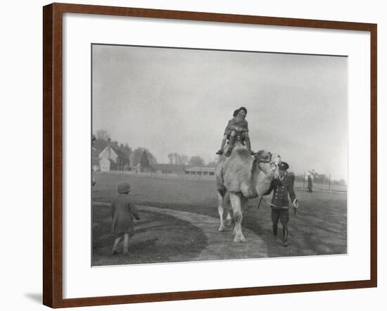 An Arabian Camel Taking a Pair of Children for a Ride at Zsl Whipsnade, March 1932-Frederick William Bond-Framed Photographic Print