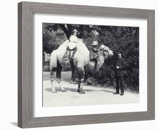 An Arabian Camel with Keeper Being Ridden by Two Children-Frederick William Bond-Framed Photographic Print