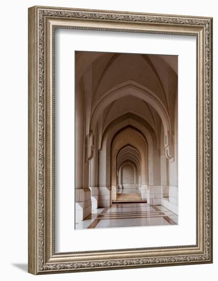 An arched walkway in Sultan Qaboos's palace, Al -Alam Palace, Muscat, Oman.-Sergio Pitamitz-Framed Photographic Print