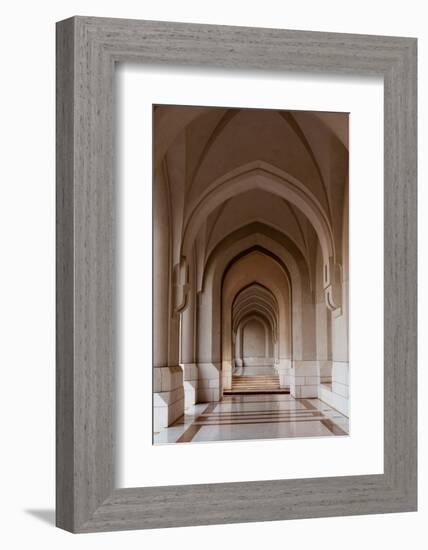 An arched walkway in Sultan Qaboos's palace, Al -Alam Palace, Muscat, Oman.-Sergio Pitamitz-Framed Photographic Print